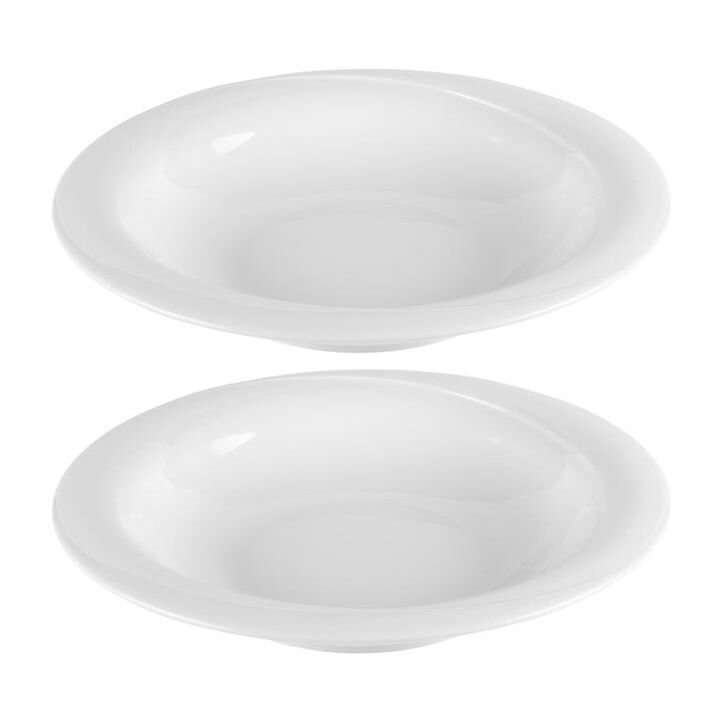 Porcelain X-tanbul dia.11.75" h:2" 37 oz. Round White Porcelain Bowl (Set of 2)