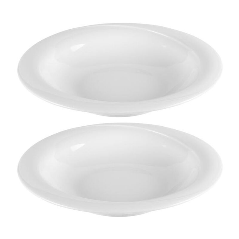 Porcelain X-tanbul dia.11.75" h:2" 37 oz. Round White Porcelain Bowl (Set of 2)