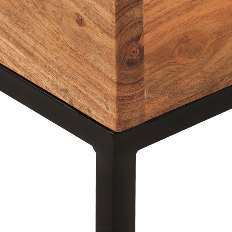 vidaXL Side Table 11.8"x11.8"x13" Solid Acacia Wood
