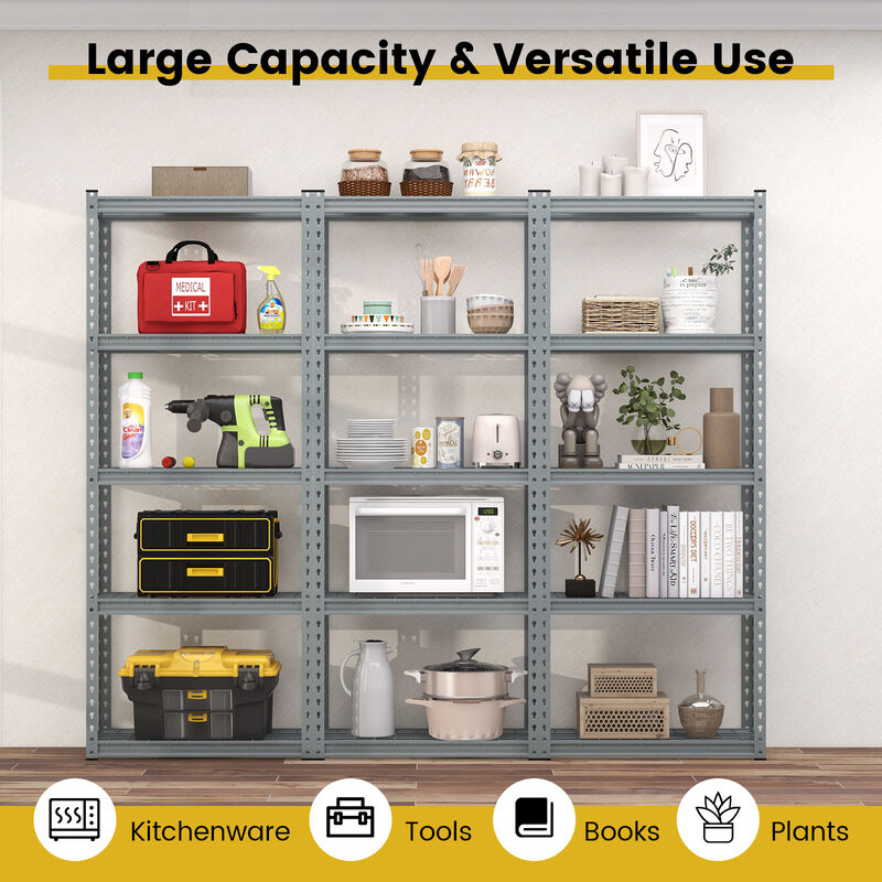5-Tier Heavy Duty Wire Storage Racks with Anti-slip Foot Pad