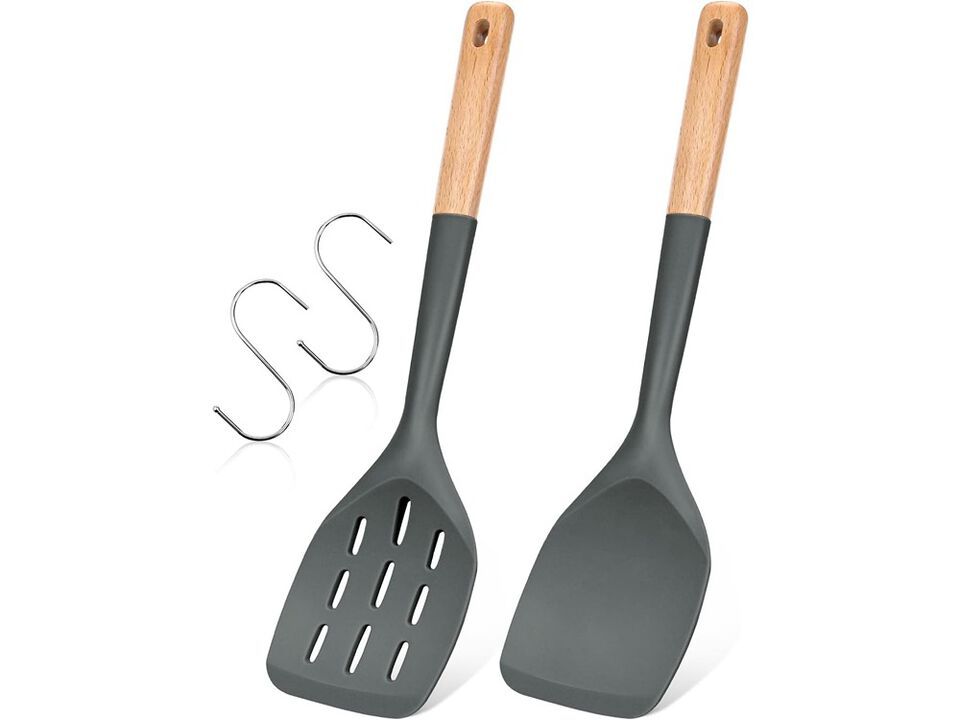 Badiano Pack of 2 Silicone Spatula, Non Stick Cooking Utensil Set