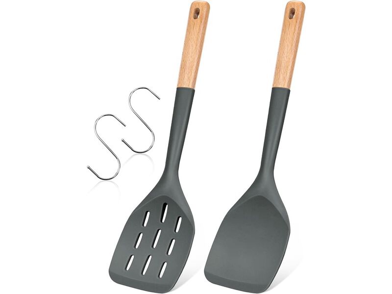 Badiano Pack of 2 Silicone Spatula, Non Stick Cooking Utensil Set