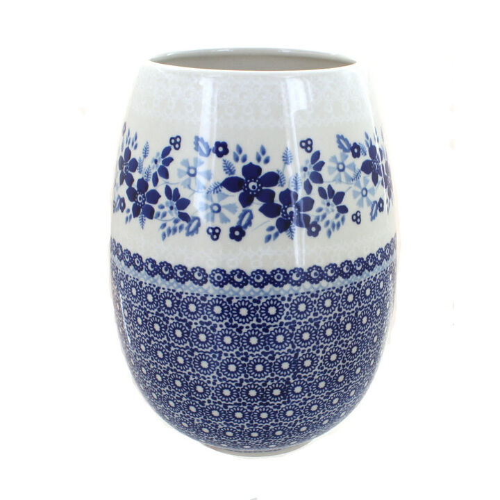 Blue Rose Polish Pottery Floating Fern Vase