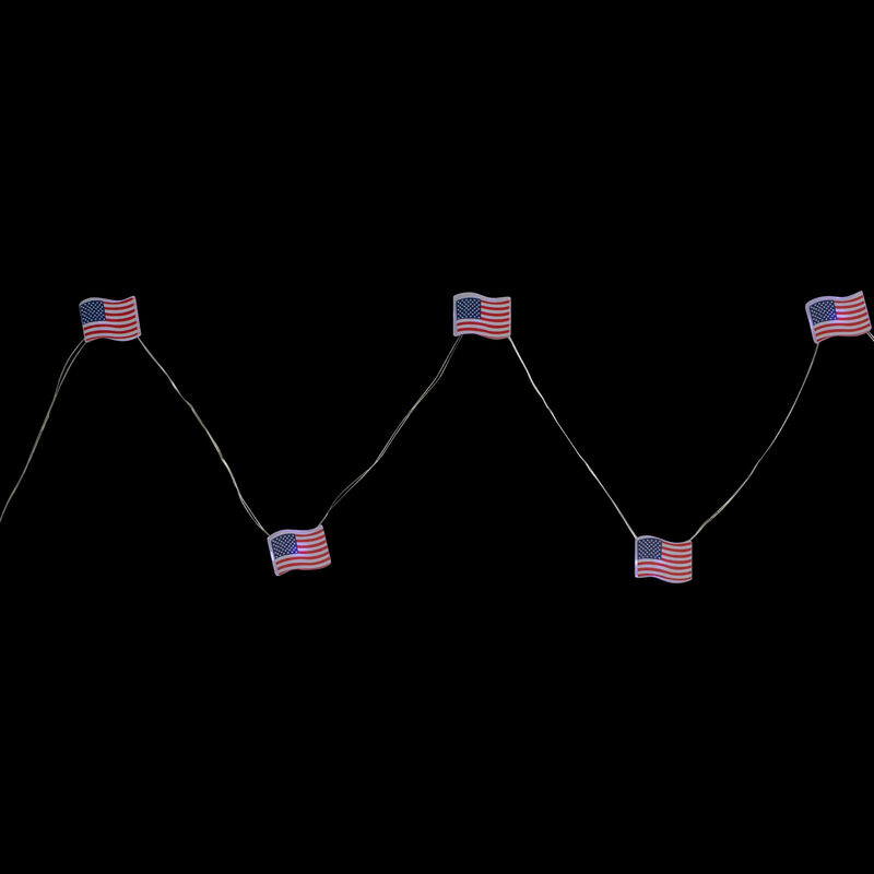 20-Count Patriotic Americana USA Flag LED Fairy Lights  6.25ft  Copper Wire