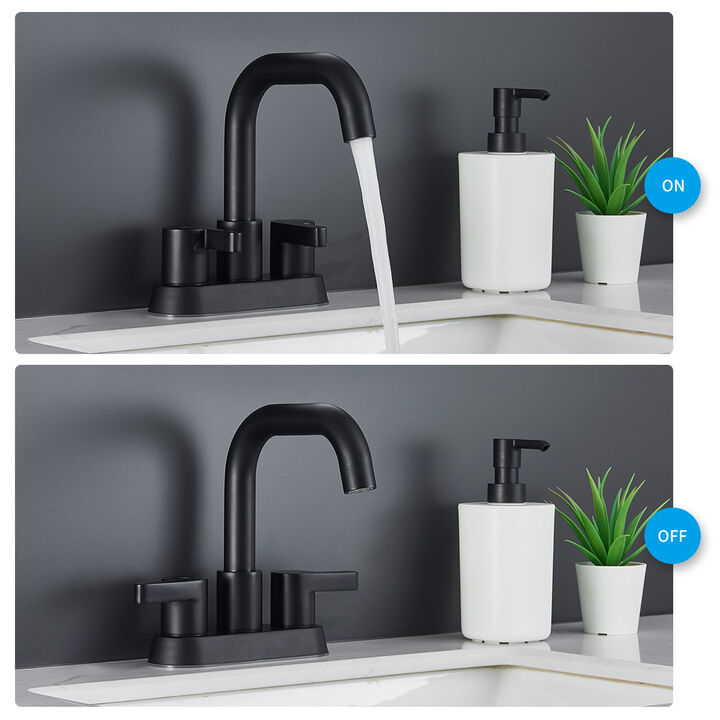 2-Handle Widespread Bathroom Faucet Brushed Nickel 3-Hole with Swivel Spout