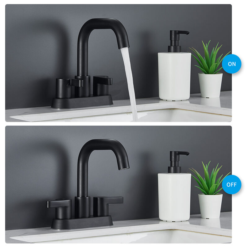 2-Handle Widespread Bathroom Faucet Brushed Nickel 3-Hole with Swivel Spout