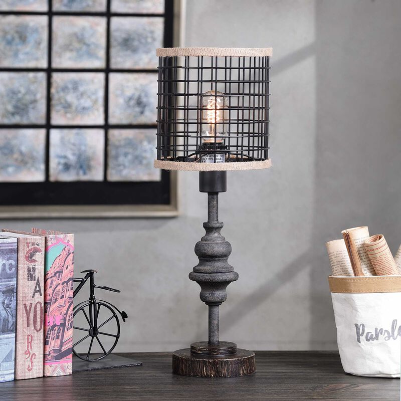 Black Metal Mini Lamp (Set of 2)