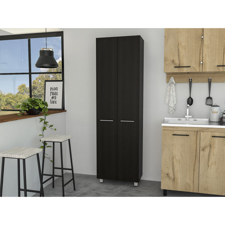 Nalani Rectangle Pantry Cabinet Black Wengue