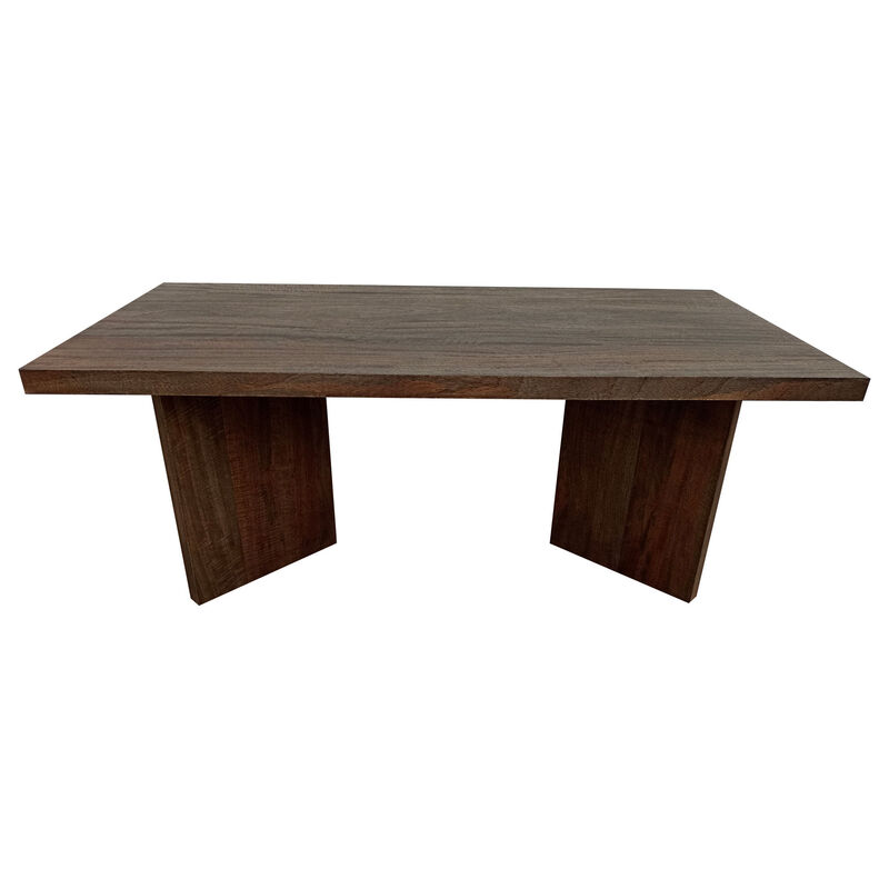 Anisa Coffee Table, 50 Inch Rectangular, Brown Solid Mango Wood Plank Style - Benzara