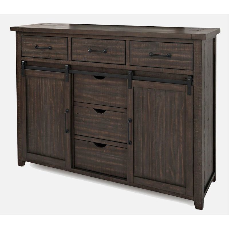 Jofran Madison County Rustic Reclaimed Pine Farmhouse Door Dresser