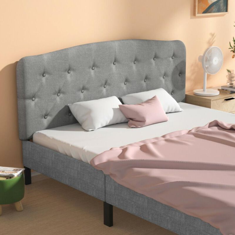 Hivvago Faux Linen Headboard with Adjustable Heights-Light