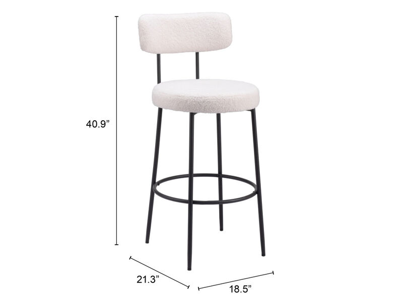 Blanca Barstool (Set of 2) Ivory