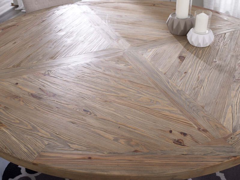 Modway - Stitch 71" Round Pine Wood Dining Table Brown