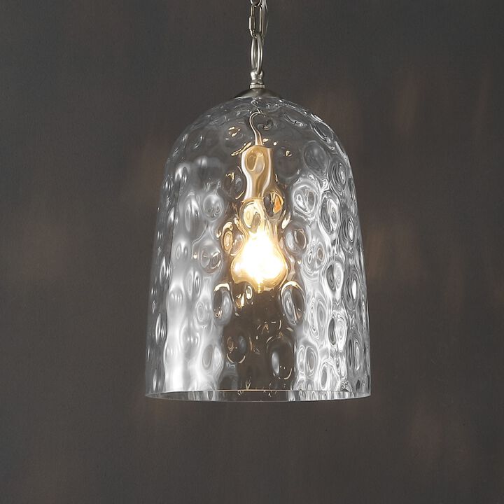 Matilda 1-Light Industrial Designer Iron/Dimple Glass Dome LED Pendant