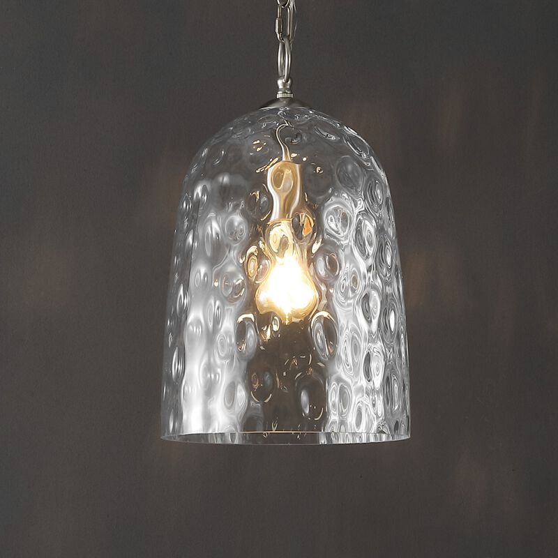 Matilda 1-Light Industrial Designer Iron/Dimple Glass Dome LED Pendant