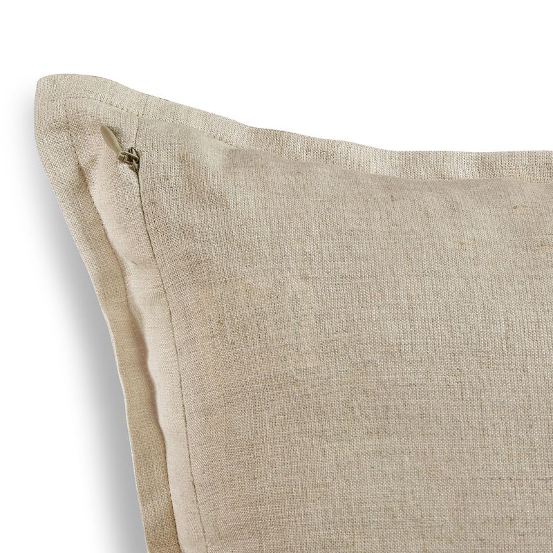 Solino Home Decorative Linen Pillow Cover 20 x 20 Inch - 100% European Flax Throw Pillow Case with Invisible Zipper | Santa Barbara