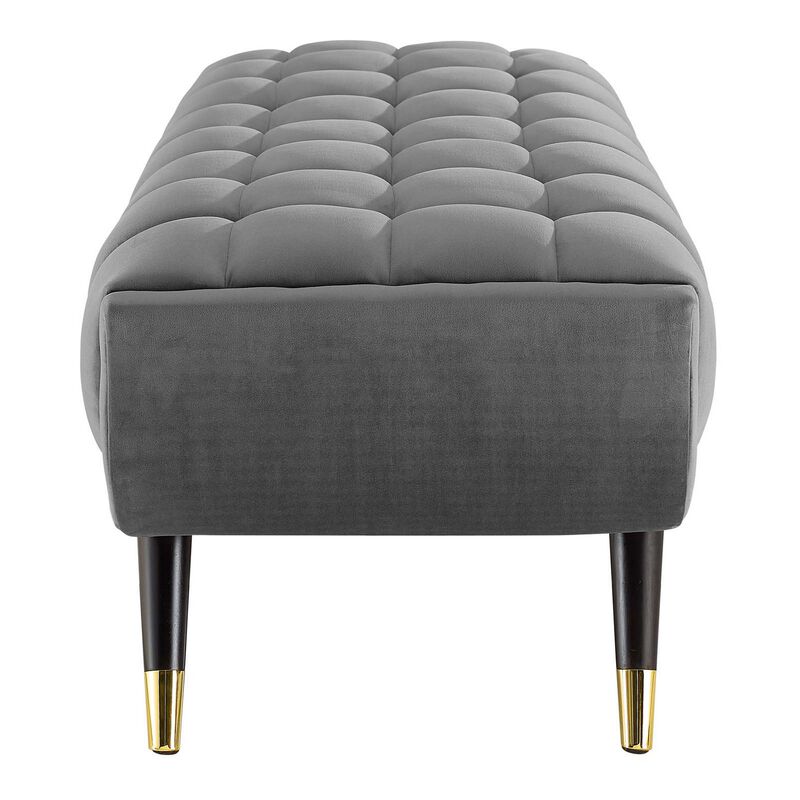Adept 60" Performance Velvet Bench-Benzara