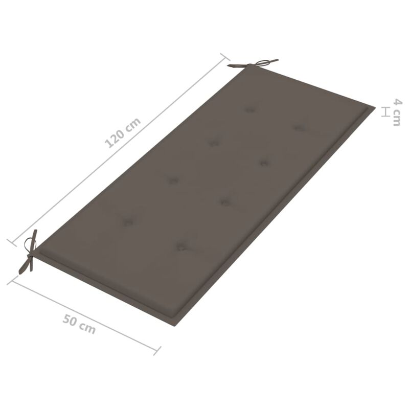 vidaXL Garden Bench Cushion Taupe 47.2"x19.7"x1.6"