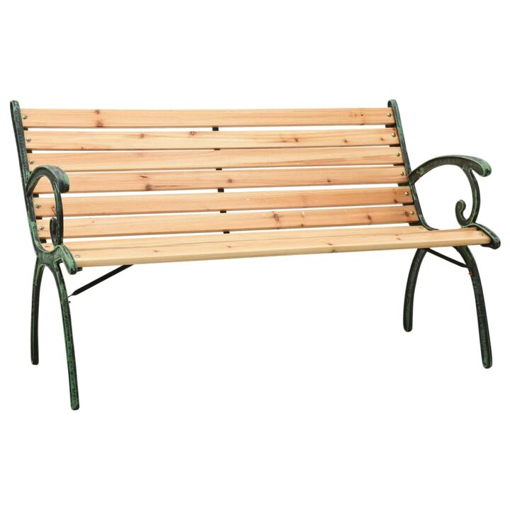 vidaXL Garden Bench 48.4" Cast Iron and Solid Firwood
