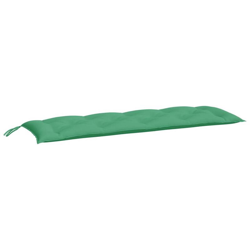 Outdoor Cushion for Bench, 59 Inch Tufted Stitch Green Oxford Fabric - Benzara