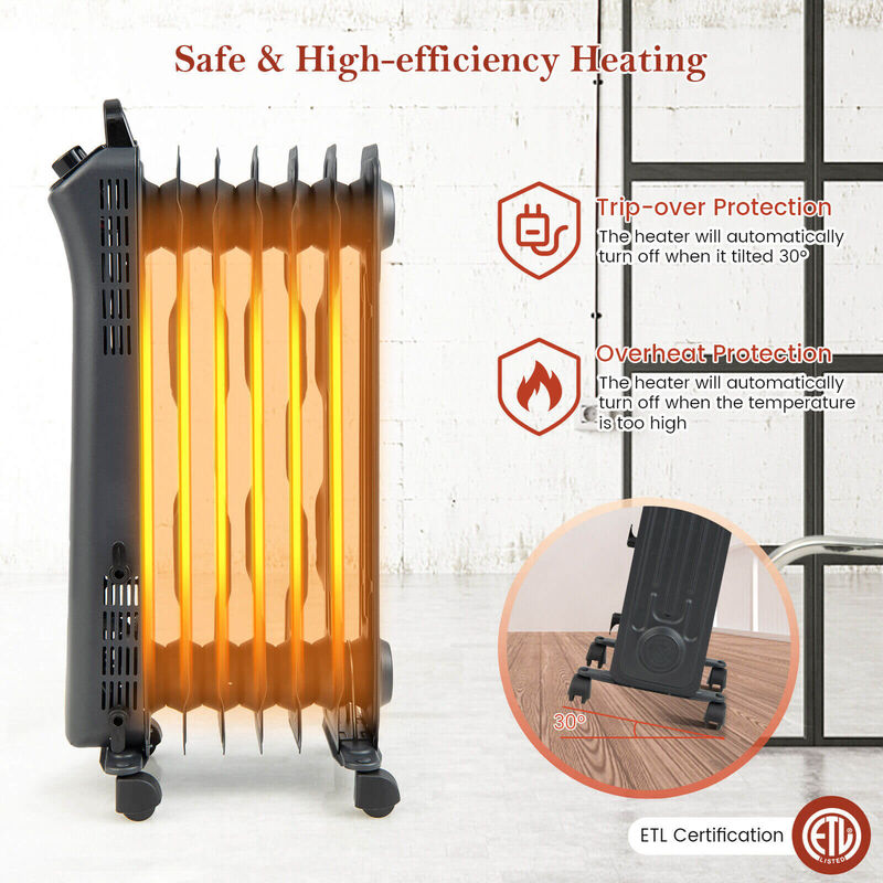 Oil Filled Space Heater with 3-Level Heat