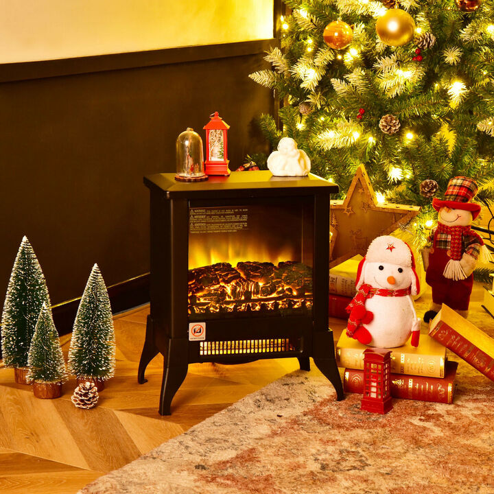 Compact Portable Space Heater with Realistic Flame Effect