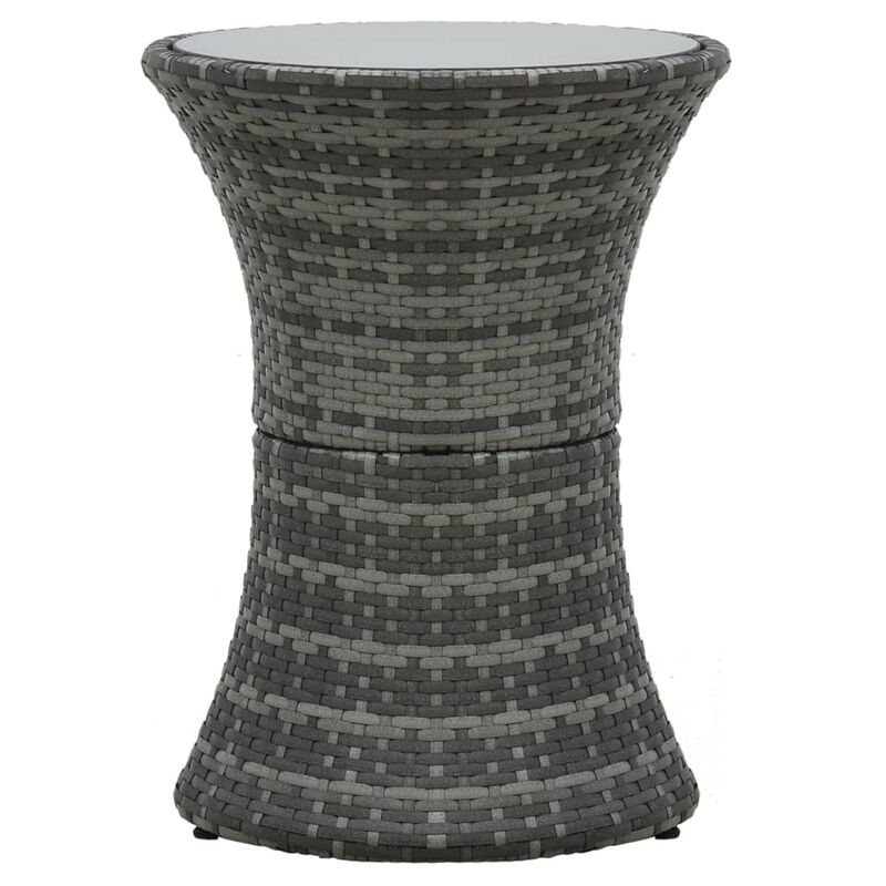 vidaXL 3 Piece Bistro Set with Cushions Poly Rattan Gray