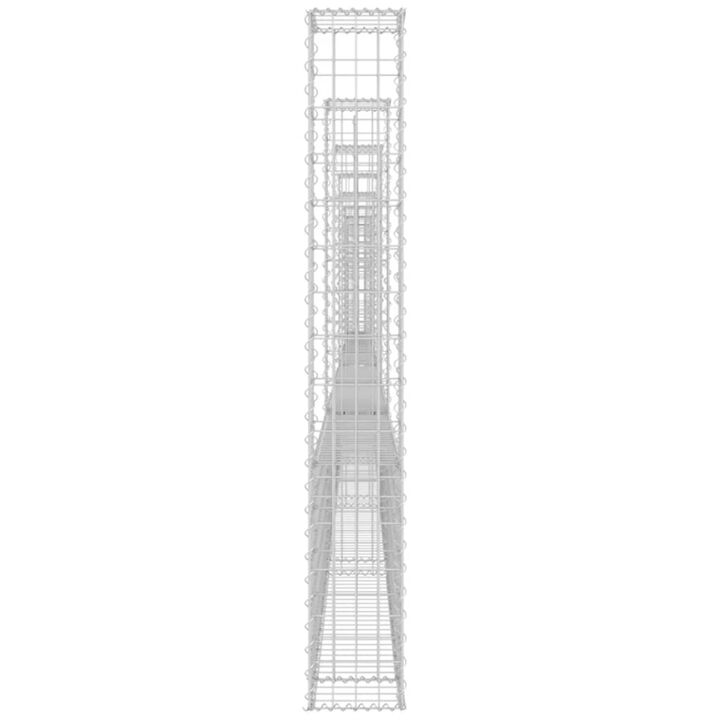 vidaXL U-shape Gabion Basket with 8 Posts Iron 338.6"x7.9"x59.1"