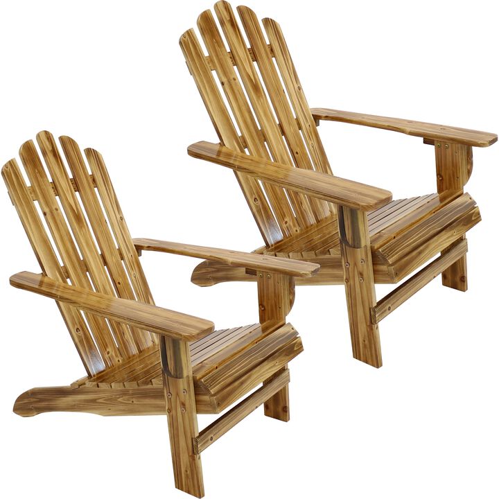 Sunnydaze Rustic Fir Wood Adirondack Chair - Charred Finish