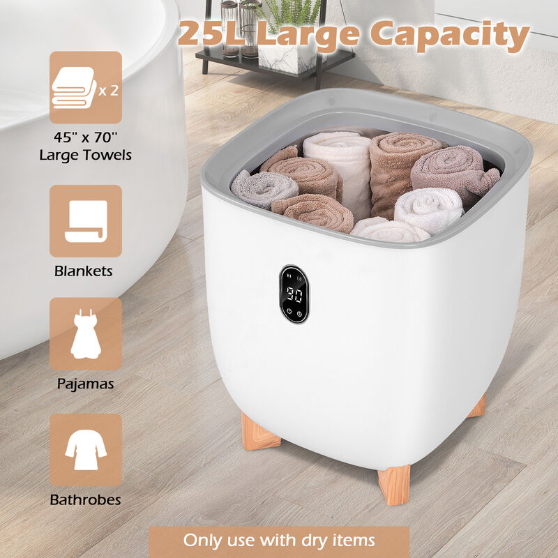 Towel Warmer Bucket with 2 Temperature Settings and Auto Shut Off