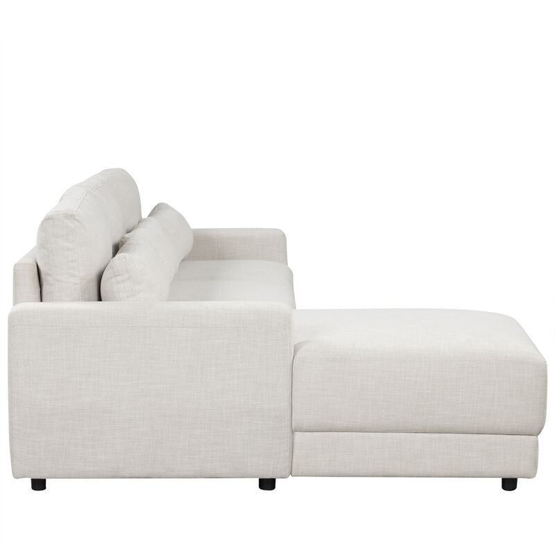 Merax L-shaped Modular Sectional Sofa  with 3 Pillows