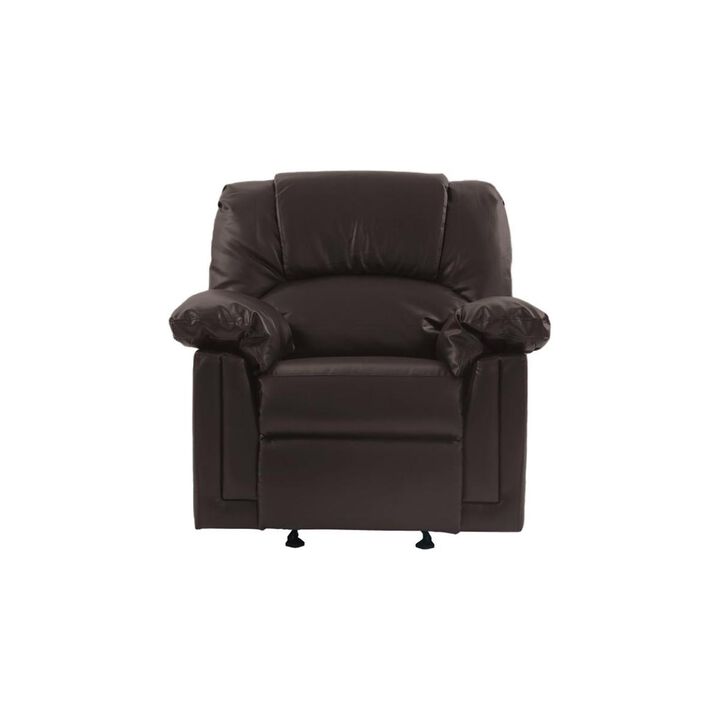Motion Recliner Chair 1 Piece Glider Couch Living Room Furniture Brown Bonded Leather
