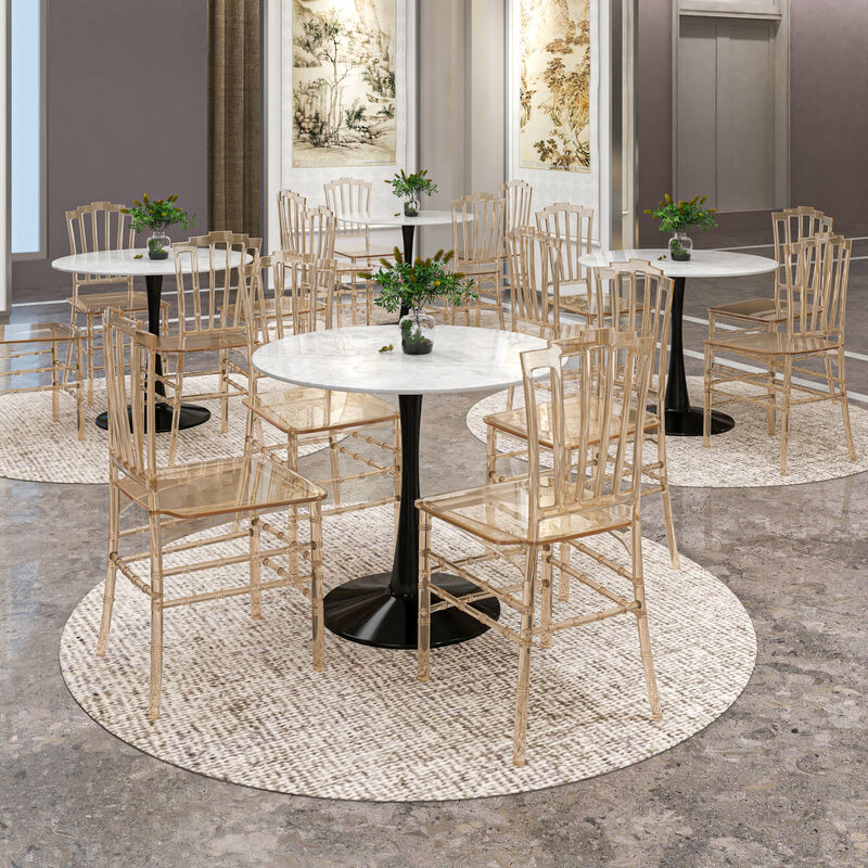 LeisureMod Synth Series Modern Dining Chair in Amber