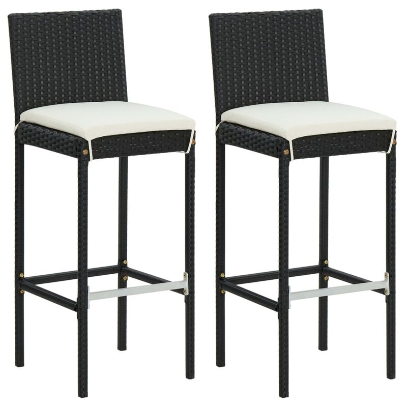 vidaXL 3 Piece Garden Bar Set with Cushions Black