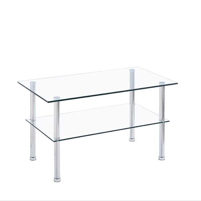 Clear Tempered Glass Coffee Table for Living Room - Sleek and Stylish Design
