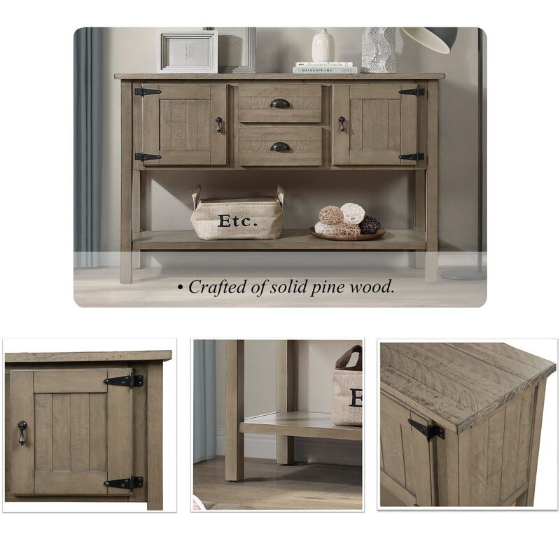 Rustic Retro Sideboard Console Table with Storage