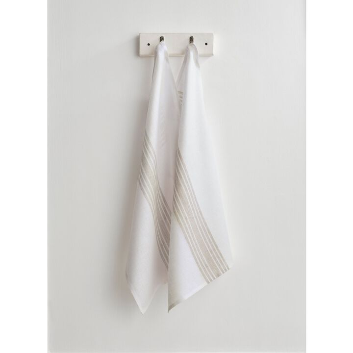 Solino Home 100% Pure Linen Kitchen Towels Set of 2 - 17 x 26 Inch | Farmhouse