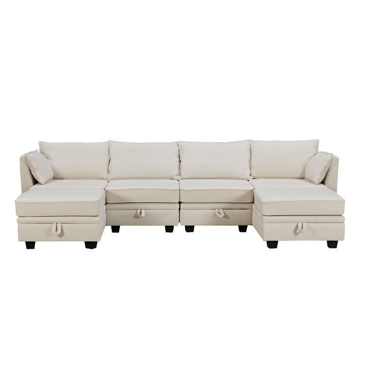Modern Large U-Shape Modular Sectional Sofa