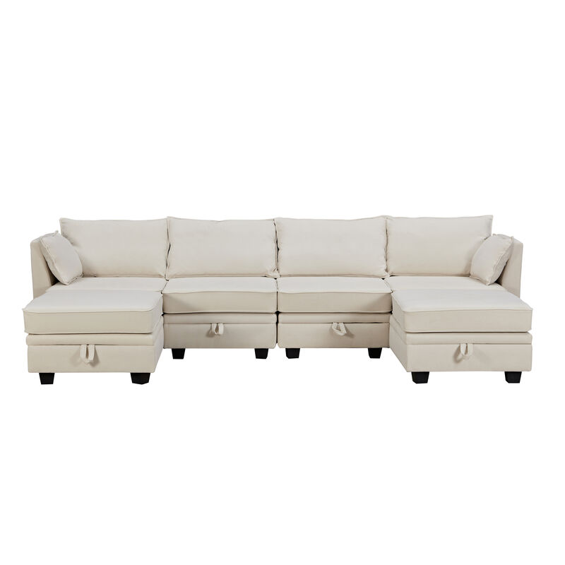 Modern Large U-Shape Modular Sectional Sofa