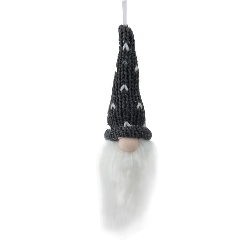 8" Gray Hat Christmas Santa Gnome Head Ornament