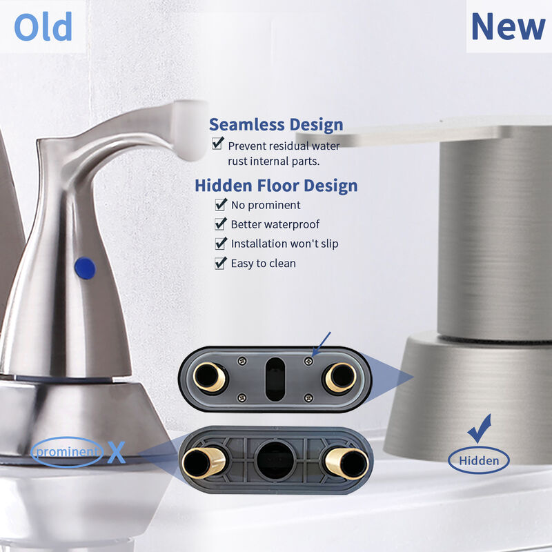 Bathroom Sink Faucet with 2 Handles Brushed Nickel Finish 3-Hole Mount