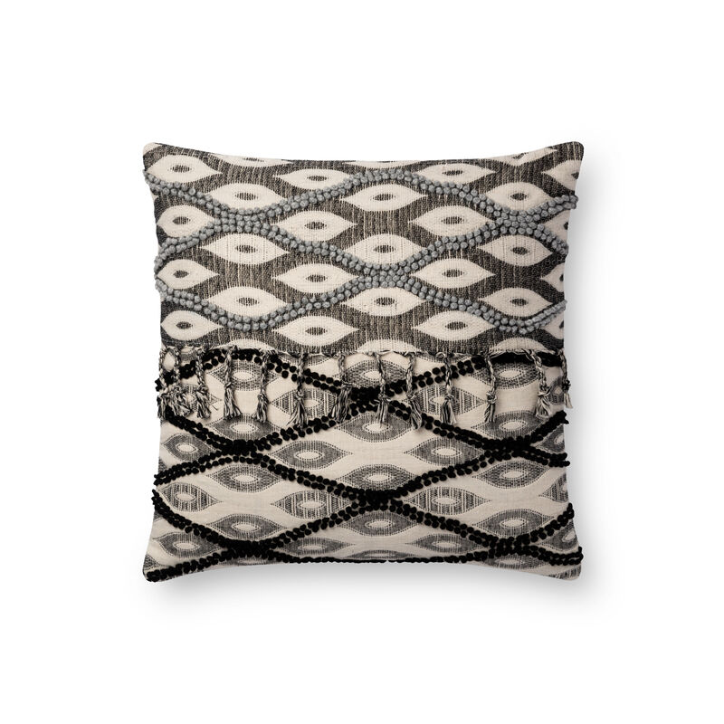 P0698 Black/White 18"x18" Pillow