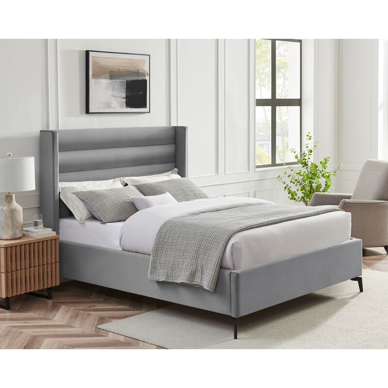 Inspired Home Ames Velvet Platform Bed