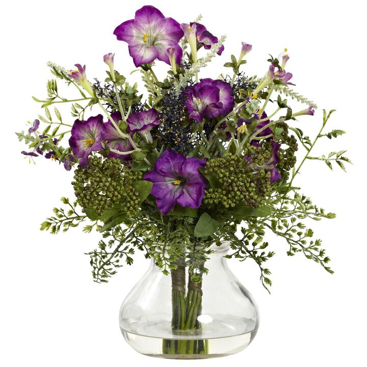 Nearly Natural Mixed Morning Glory w/Vase