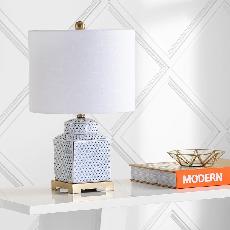 Cleo Ceramic/Metal Ginger Jar LED Table Lamp