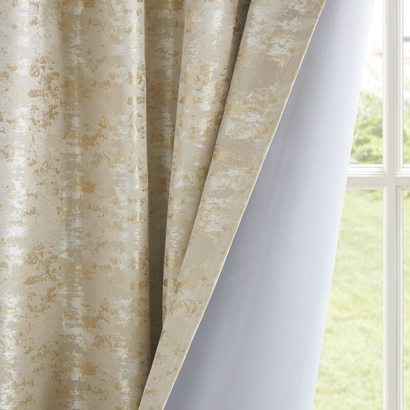 Gracie Mills Soraya Jacquard Total Blackout Curtain Panel - 50x108"