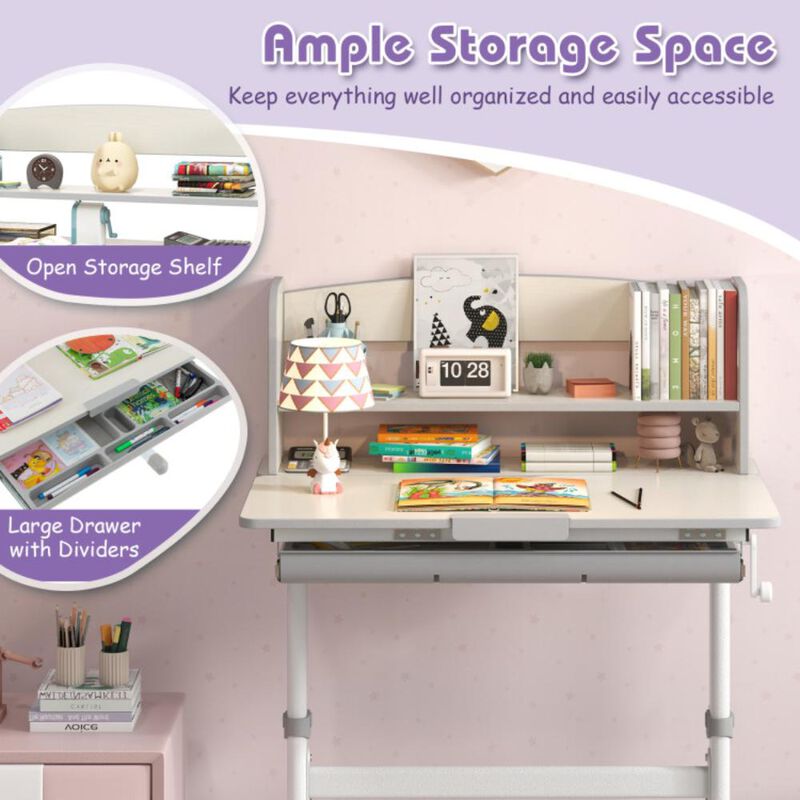 Hivvago Height Adjustable Kids Study Desk with Tilt Desktop
