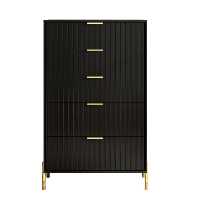 FESTIVO Modern 30" 5-Drawer Dresser Chest with Metal Handles