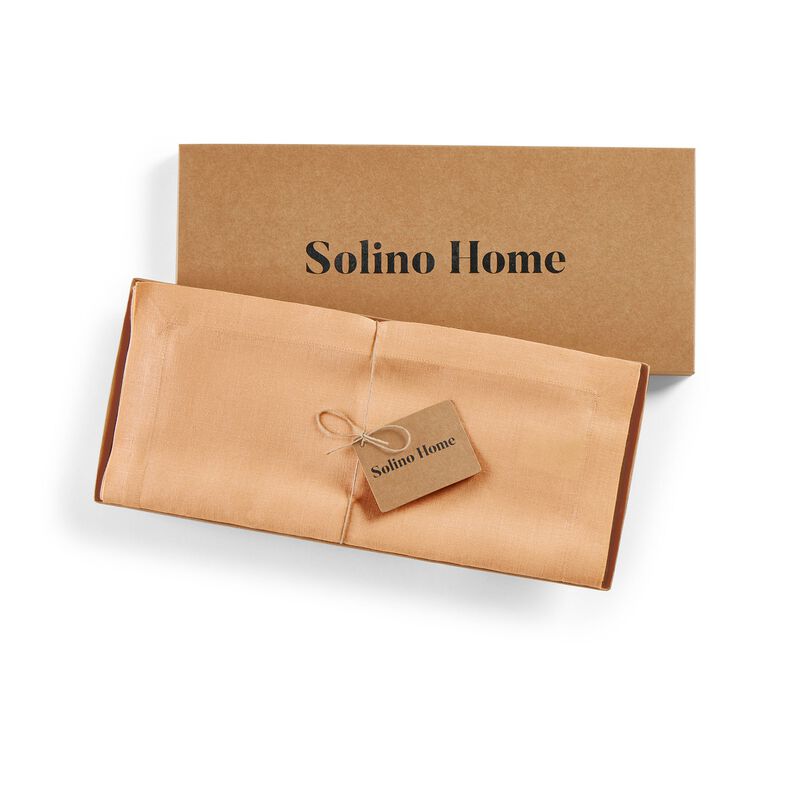 Solino Home 100% Pure Linen Table Runner | Fete for Valentine;s