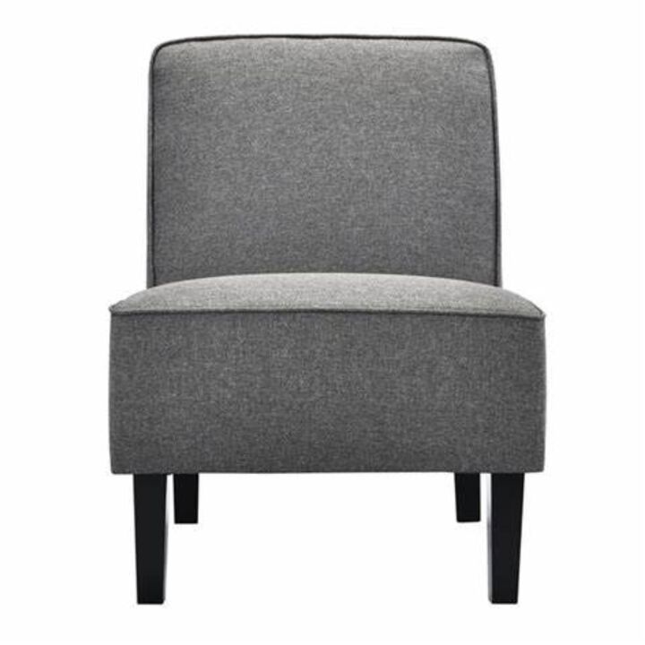 Contemporary Decor Solid Armless Accent Chair-Gray